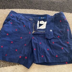 Blue Jean Shorts with Red Accents